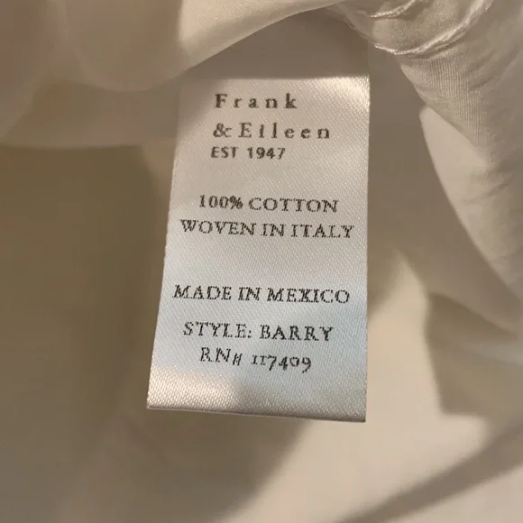 Frank & Eileen Barry Superluxe Italian Cotton White Button-Down Shirt Size M - Picture 13 of 13